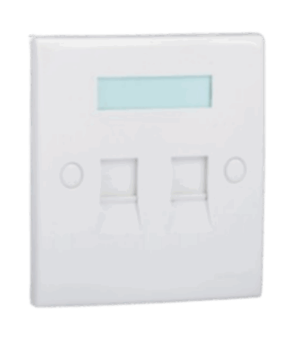 SCHNEIDER H2 GANG SHUTTERED KEYSTONE WALL PLATE