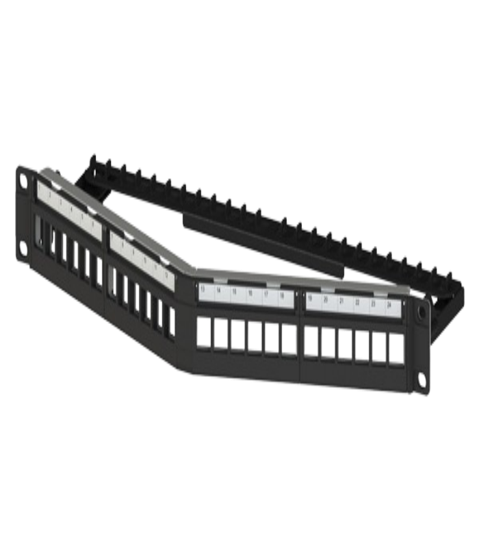 Cat 6 UTP PP 24 Port 1U Angled UnLoaded