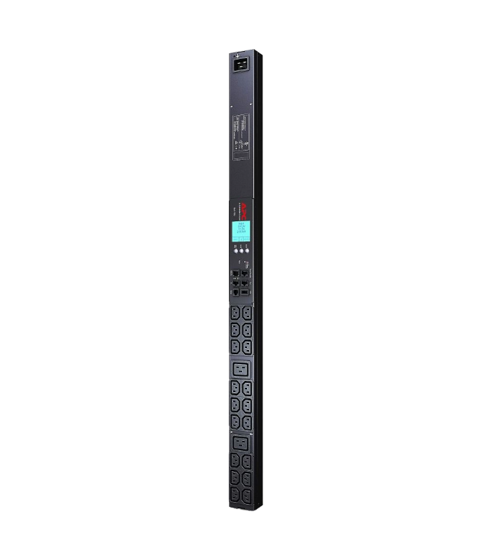 APC NetShelter Metered Rack PDU, 0U, 1 phase, 3.3kW 208V 16A or 3.7kW 230V 16A, 18 C13 and 2 C19 outlets, C20 inlet