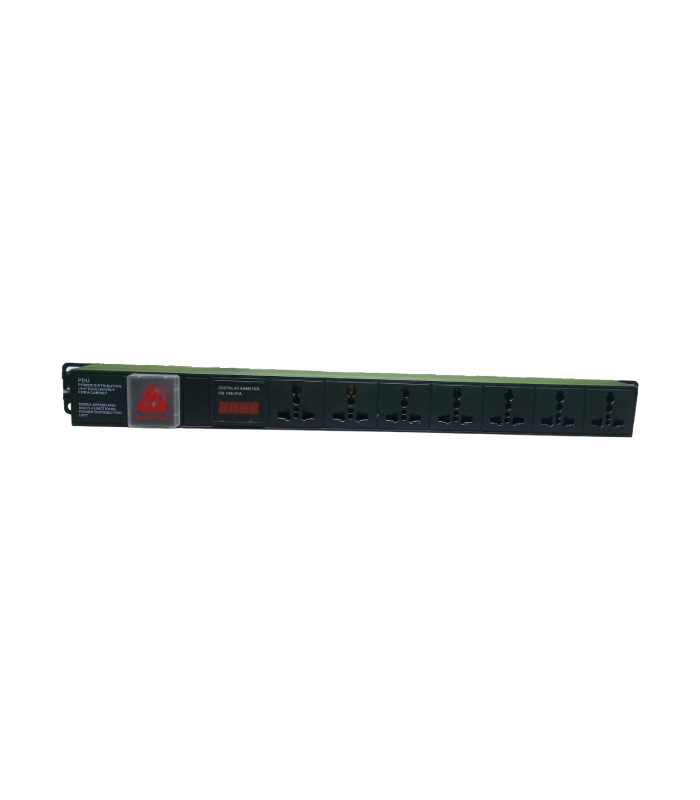 Xcell 1U 7 Way BS13 Metered PDU with Display